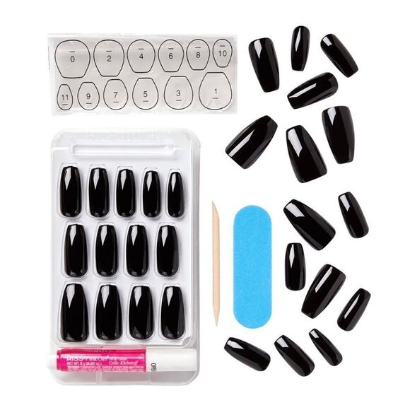 Kiss Halloween nails black coffin shape - Picture 3 of 4